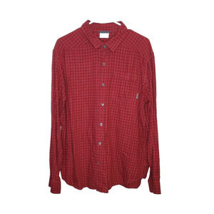Columbia Sportswear Men's Longsleeve Button Up Shirt Size Large Red Plaid